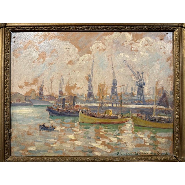 1920s Bertand, Port of Casablanca, 1920s, Oil on Canvas For Sale - Image 5 of 9
