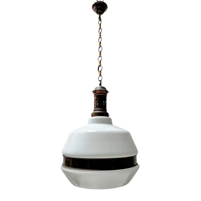 Large Arts & Crafts Pendant Light in the style of Peter Behrens, 1900s For Sale - Image 11 of 11