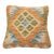 Arteverk Handwoven Afghan Kilim Pillow — Gold & Green Diamond Medallion For Sale