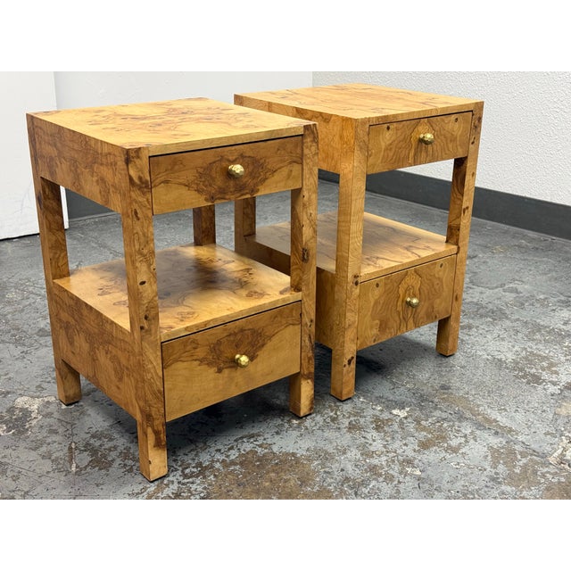 Hollywood Regency Made Goods Lindsey Nightstands, Pair For Sale - Image 3 of 12