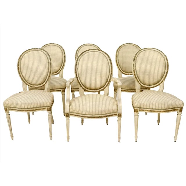 Early 20th Century Early 20th Century French Louis XVI Style Set of 6 Dining Chairs For Sale - Image 5 of 5