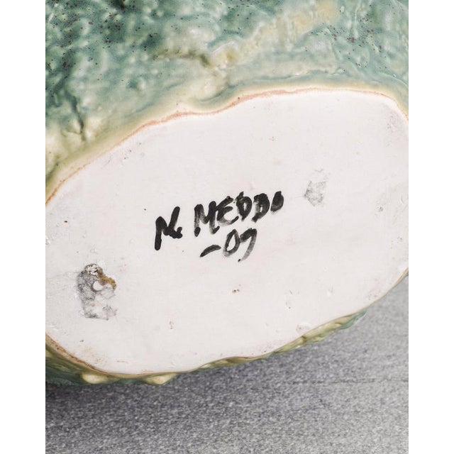 Brown Swedish Contemporary Green Stoneware Vase Sculpture by Mårten Medbo, 2009 For Sale - Image 8 of 9