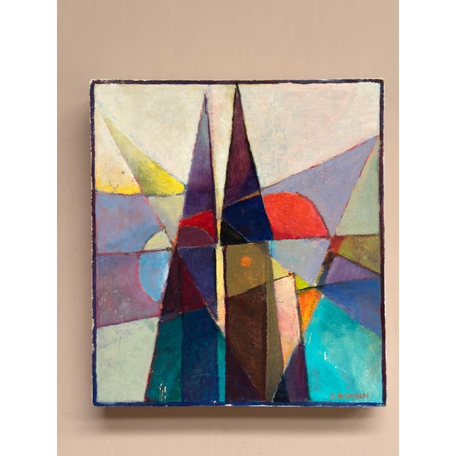 Stellan Widholm, Geometric Composition, 1970s, Oil on Panel, Framed For Sale - Image 14 of 18