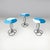 Italian mid-century modern wrought iron coffee table in light blue enamel, 1950s Set of three coffee tables with a round...