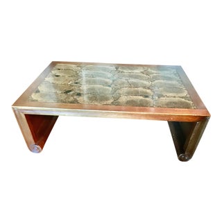 Boracay Stone and Mahogany Coffee Table For Sale