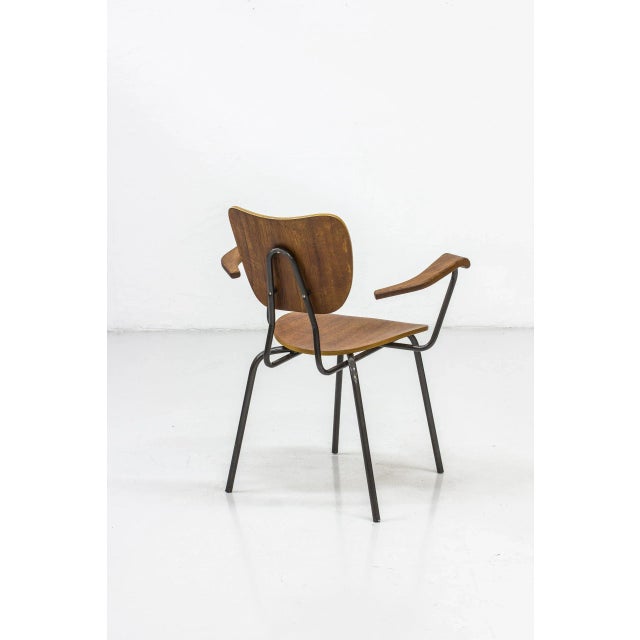 Mid-Century Swedish Tubular Steel and Teak Armchair For Sale - Image 4 of 16