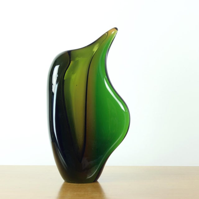 Sculptural Art Glass Vase by Mstišov Glassworks, Former Czechoslovakia, 1960s For Sale - Image 11 of 11
