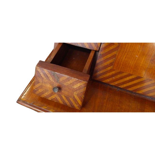 18c Style Italian Marquetry Inlaid Secretary Desk