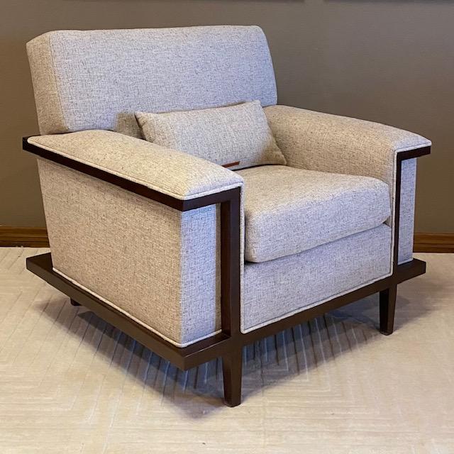 Craftsman Mid-Century Wood-Accented Lounge Chair For Sale - Image 15 of 16