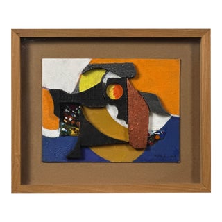 Nora Hauser - Abstract Postmodernist Collage, Signed (1989, Shadowbox) For Sale