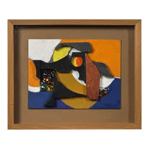 Nora Hauser - Abstract Postmodernist Collage, Signed (1989, Shadowbox)