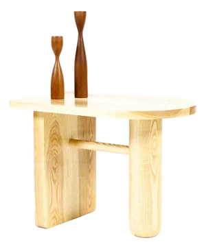 Custom Modernist Rectangular Side End Table — Ventana — Ash + White Oak