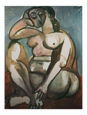 1985 After Pablo Picasso "Squatting Nude", First Edition Parisian Full-Color Print