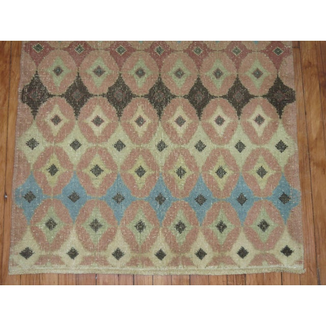 Pair of Turkish Deco Scatter Size Vintage Rugs For Sale - Image 4 of 6