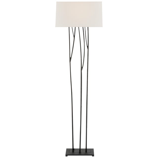 Transitional Ian K. Fowler by Visual Comfort Signature Aspen Floor Lamp in Black Rust with Linen Shade For Sale - Image 3 of 3