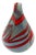 Vintage Ceramic Vase in Grey with Red Decorations, Italy, 1970s For Sale
