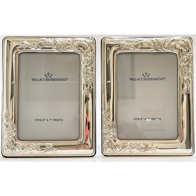Shabby Chic Vintage Silver Plate Picture Frames by Wallace - A Pair For Sale - Image 3 of 15