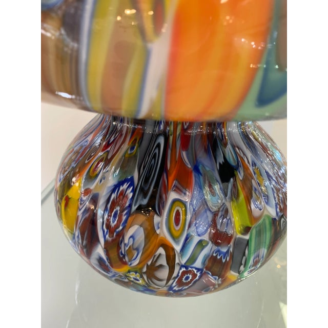 Mid-Century Modern Contemporary Venetian Multicolored Millefiori Murrine "Fungo" Table Lamp in Murano Glass For Sale - Image 3 of 11