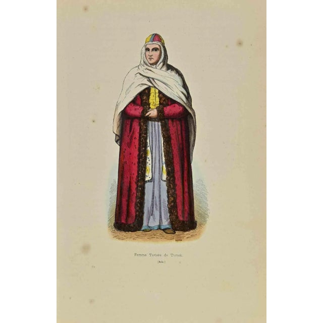 Tomsk Tartar Woman is a lithograph made by Auguste Wahlen in 1844. Hand colored. Good condition. At the center of the...