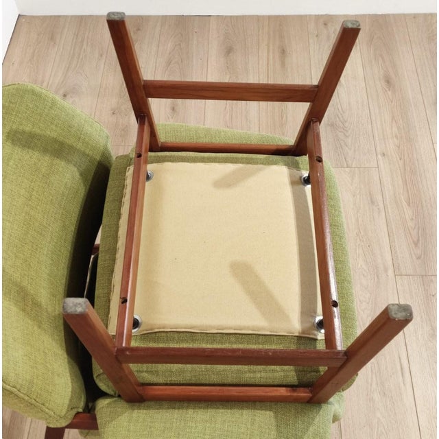 Forest Green Armchair and Ottoman Mod. 849/849s by Gianfranco Frattini for Cassina, 1950s, Set of 2 For Sale - Image 8 of 12