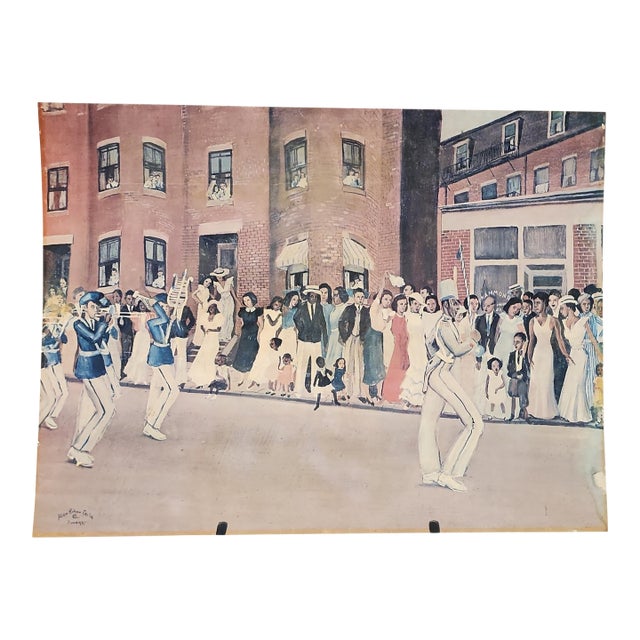 Allan Rohan Crite 1960 Edition "Parade on Hammond Street" Print For Sale