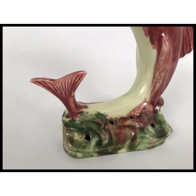Vintage MCM Jamieson's Capistrano Art Pottery Dolphin Flower Frog California For Sale - Image 9 of 10