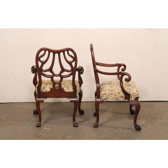 Pair of Ornate Early 20th C. English Armchairs For Sale - Image 9 of 13