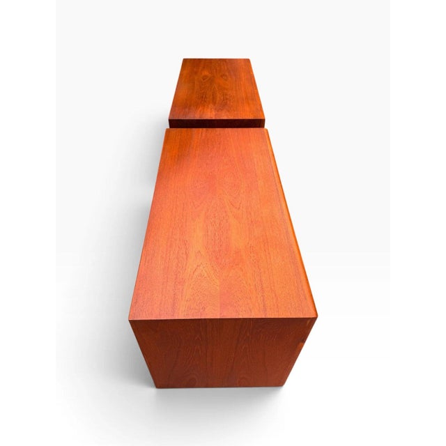 1960s Pair of Danish Teak Four-Drawer Dressers | Arne Vodder | Sculpted Pulls & Finished Backs | C. 1960s, Attributed For Sale - Image 5 of 18