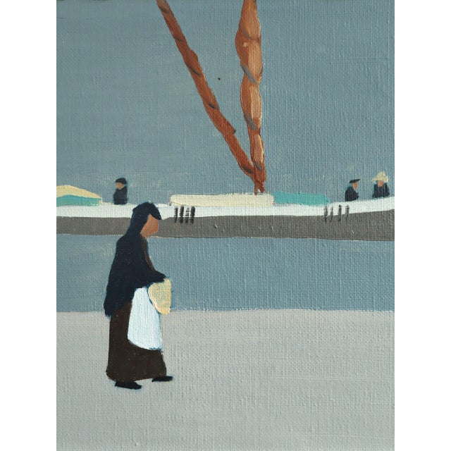 Mid-Century Modern 'Still Waters, Quiet Shore' Swedish Original Coastal Landscape Oil Painting, Framed For Sale - Image 10 of 13