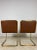 Brueton Mid 20th Century Breuton Mid-Century Modern Brass Side Chairs With Brown Leather Upholstery - Set of 2 For Sale - Image 4 of 8