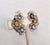 Mid-Century Modern Vintage 1960s Signed Ornella Italy Clear Beaded Clear & Faux-Citrine Clip Earrings-2 Pieces For Sale - Image 3 of 8
