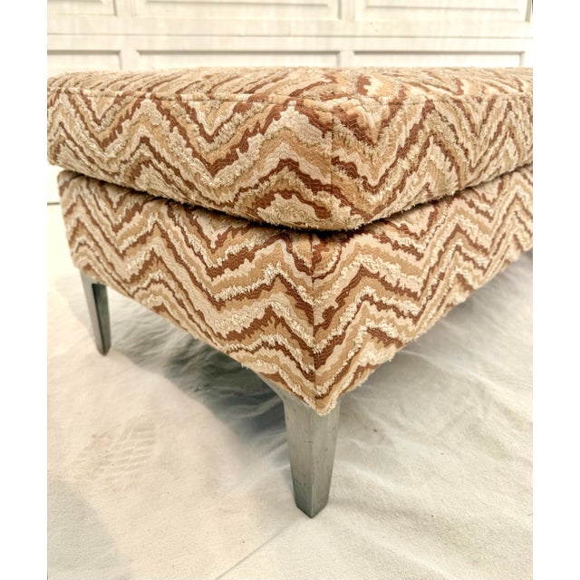 Here is a gorgeous vintage bench that has been reupholstered in the most amazing flame stitch, Missoni inspired fabric!...