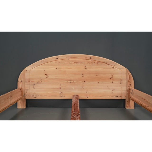 Vintage Swedish Double Bed in Pinewood, 1970s For Sale - Image 13 of 16