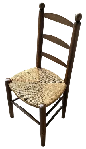 Rustic Oak Straw Chair, 1950s