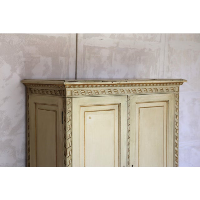 Antique Italian Painted Cabinet With Gold Leaf Accents, Circa 1930s For Sale - Image 4 of 18