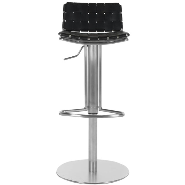 2020s Audrey Gas Lift Swivel Barstool in Black For Sale - Image 5 of 5