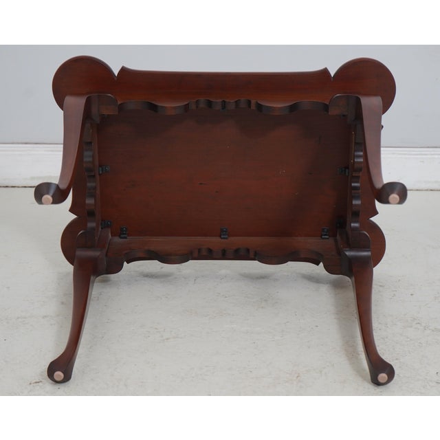 Harvard Bench Made Cherry Scallop Top Tea Table For Sale - Image 13 of 14