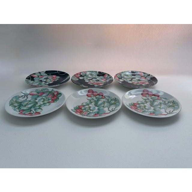 Set of Six Patrick Frey for Philippe Deshoulieres .Vendanges “Grape Harvest” Porcelain Plates from Limoges, France....