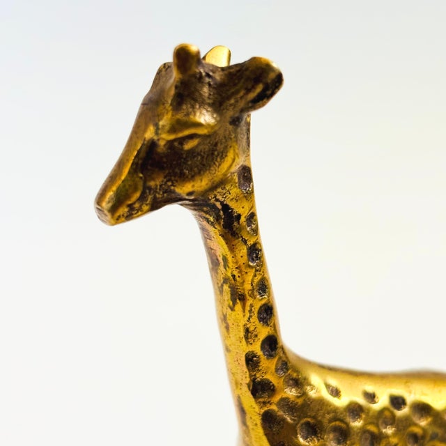 Metal Vintage Brass Giraffes - Set of 2 For Sale - Image 7 of 10