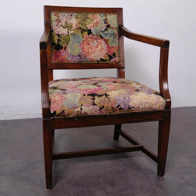 Late 19th Century Wooden and Fabric Armchair with Cushion For Sale - Image 3 of 18