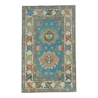 Turkish Oushak Rug 3'8" x 5'10" #17445 For Sale