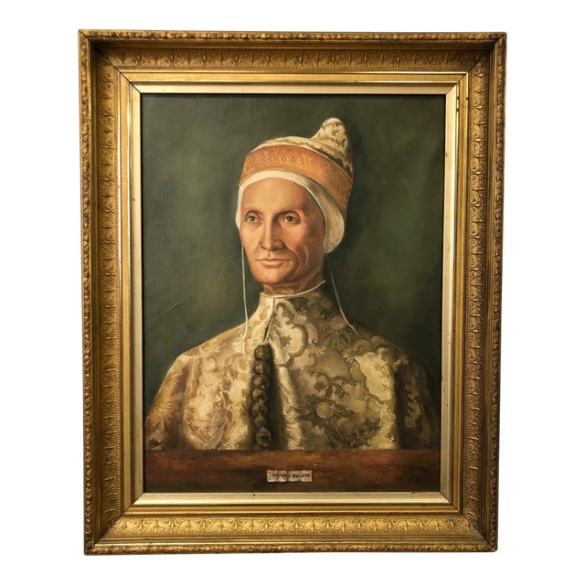 Early 20th Century *"Portrait of the Doge Leonardo Loredan" - Original Signed Oil on Canvas For Sale