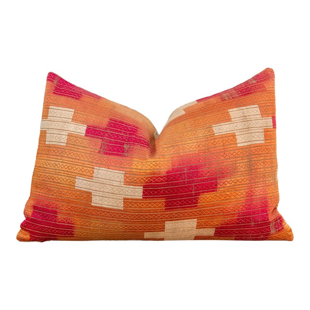 Malwa Silk, Heirloom Bagh Phulkari Pillow For Sale