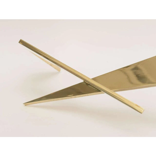 Metal Signed Larry Mohr Abstract Bronze Elongated Sculpture With Angles For Sale - Image 7 of 11