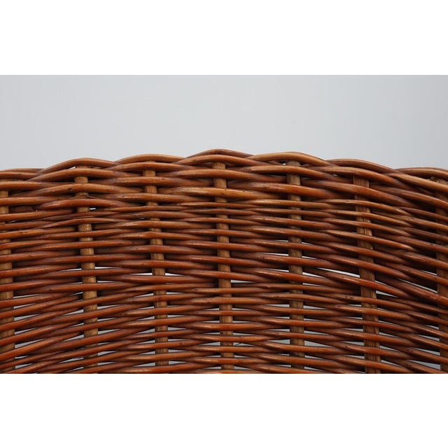 Mid-Century Woven RattanWicker and Iron Basket Chair, Italy, 1960s For Sale - Image 11 of 18