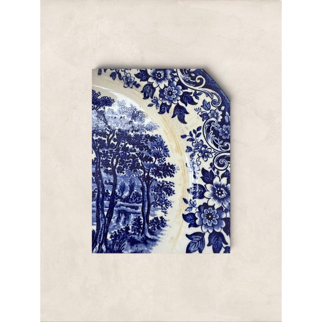 Ceramic Vintage English Blue & White Transferware Broadhurst Staffordshire Ironstone Dinner Plates, Set of 3 For Sale - Image 7 of 7