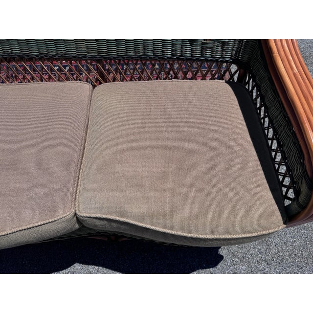 1980s Vintage 1980s Braxton Culler Style Rattan Sofa For Sale - Image 5 of 12