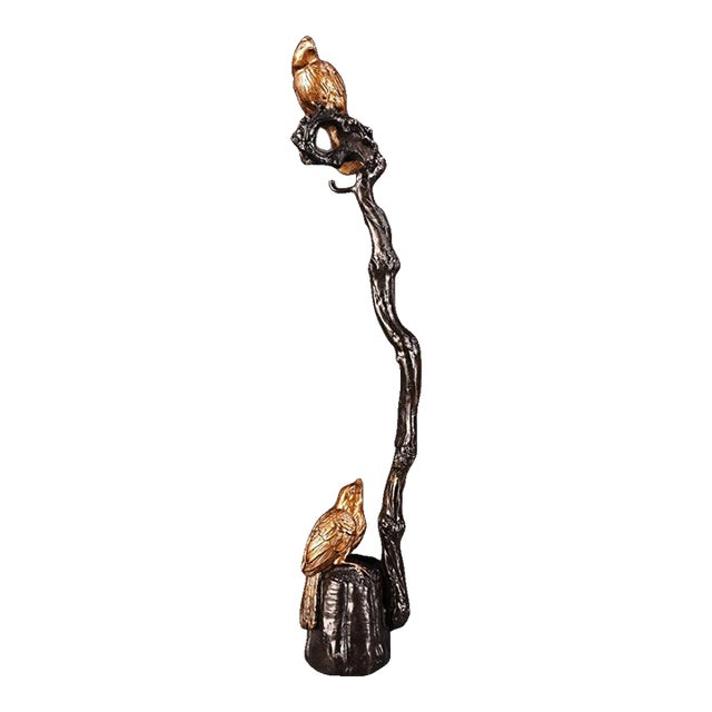 Late 19th Century Gilt Bronze Bird Brush Rest, 500g, Sculptural Stand For Sale