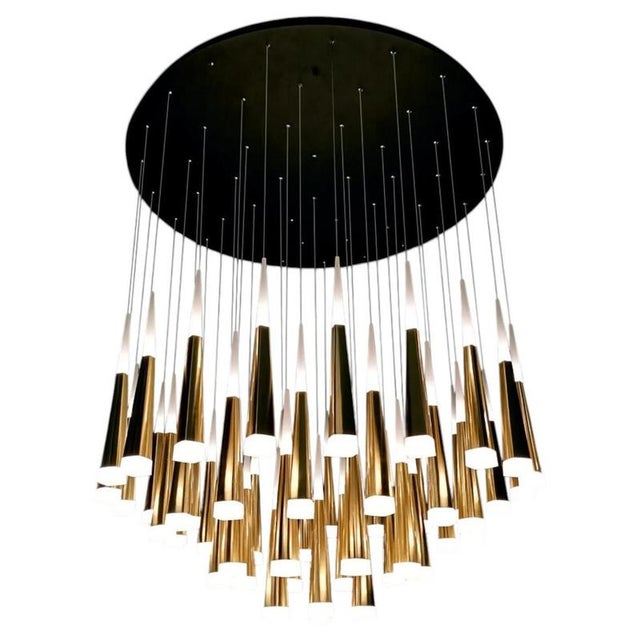 Gold Meteoriti Di Metallo Chandelier in Aluminum and Acrylic by Jago For Sale - Image 11 of 11