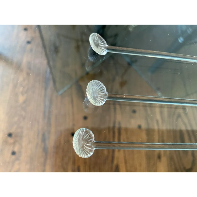 1950s Round Crystal Salt Cellars With 3 Crystal Spoons- 7 Pieces For Sale - Image 4 of 7